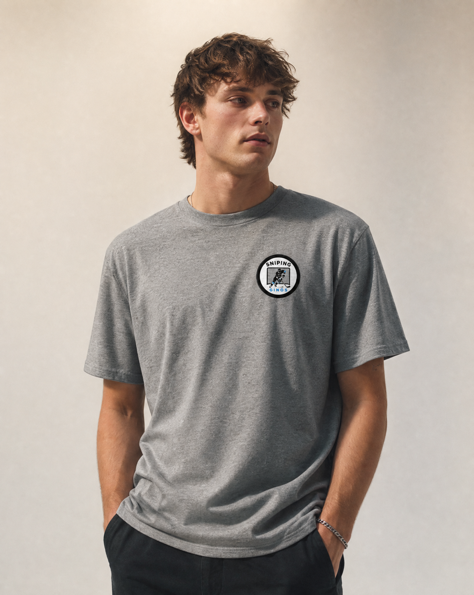KN3KT Ginos Tee Athletic Grey Triblend