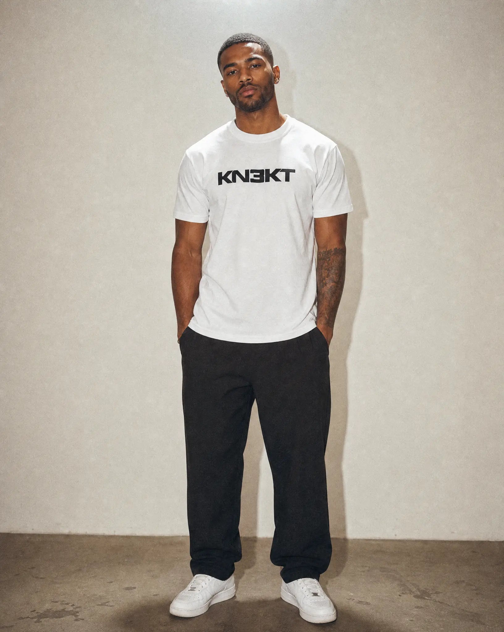 Mens KN3KT Logo Tee White - KN3KT Apparel