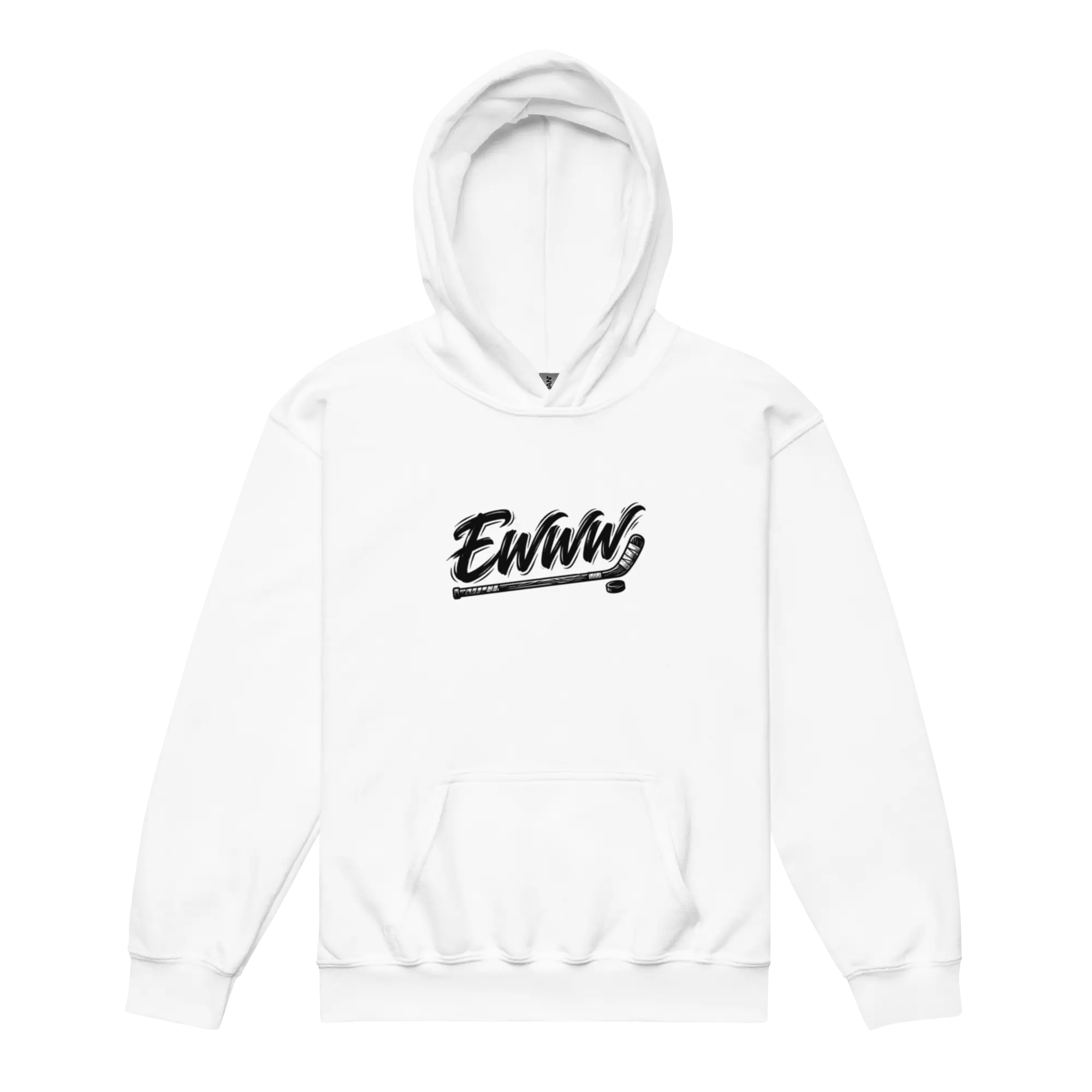 Youth EWWW Hockey Hoodie White - KN3KT Apparel